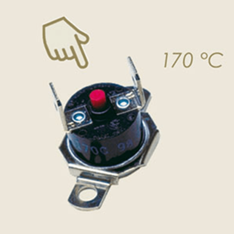 Thermostat à disque avec collier et ailettes verticales et réarmement 170